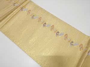 波に扇面・花模様織出し袋帯